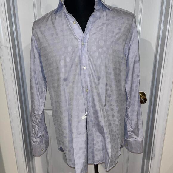 Etro Milano Light Blue Patterned Dress Shirt Size 40 Made In Italy - Picture 1 of 8